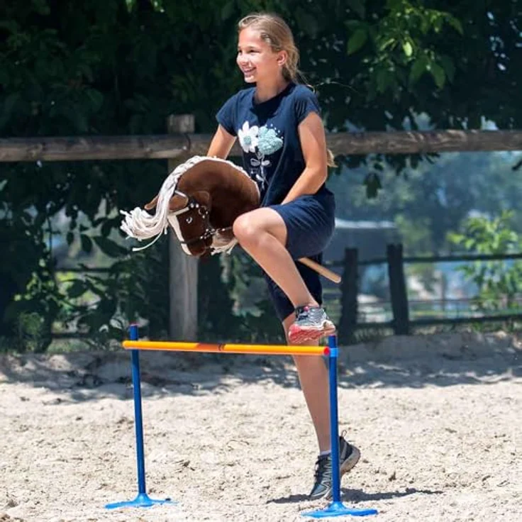 Hobby Horse A3 Sunny Dream, Dunkles Alezan-Pferd mit glitzerndem Frontteil und weißem/braunem Satinfluss, Reitspielzeug für Kinder und Jugendliche – Bild 3