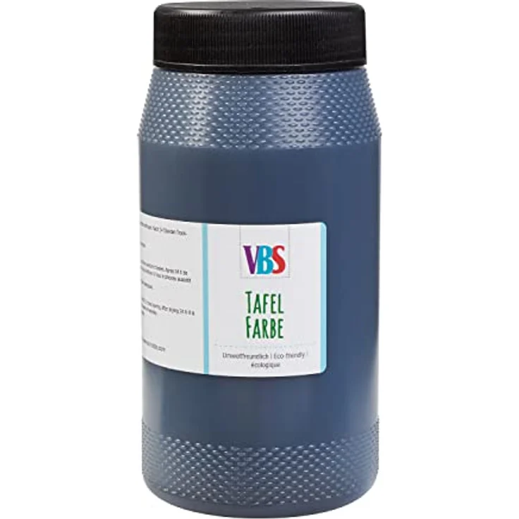 VBS XXL Tafelfarbe Schwarz, seidenmatte Wandfarbe für abwischbare Kreideoberflächen, erhältlich in 500ml oder 1l
