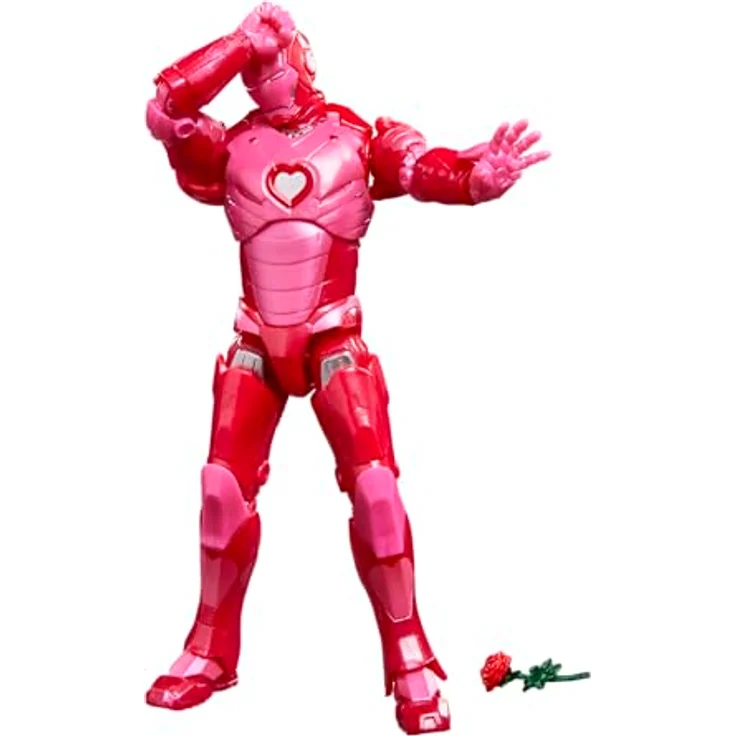 Hasbro Marvel Legends Actionfigur I Love You 3000 Iron Man, 15 cm, vollbeweglich mit 5 Accessoires, pinkes Herzdesign – Bild 1