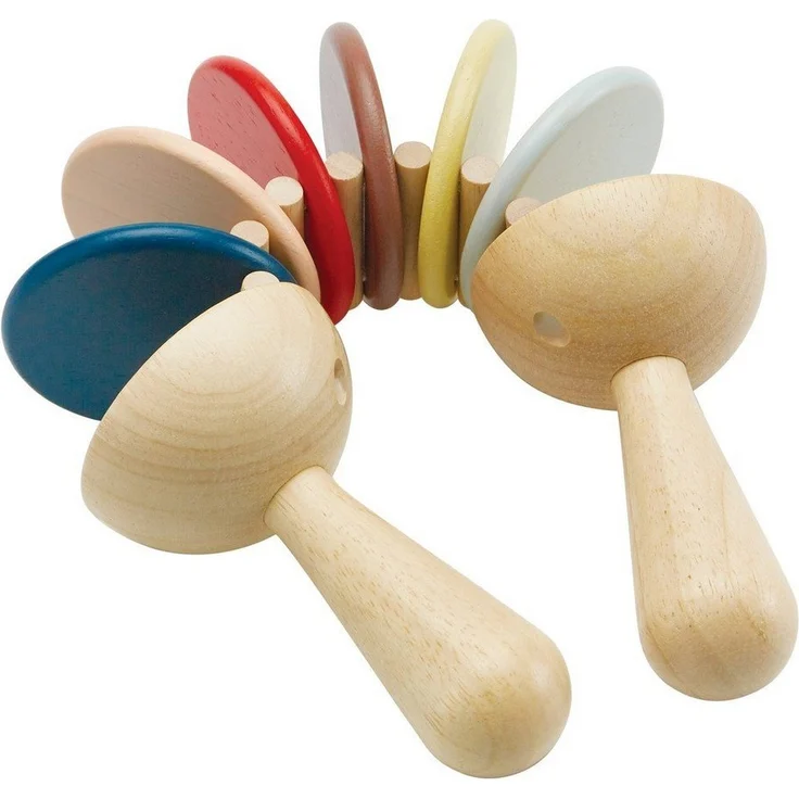 Plantoys Klapper Orchard, Spielzeug-Musikinstrument mit Klick-Klack-Geräuschen, bunt, 6 x 32 cm