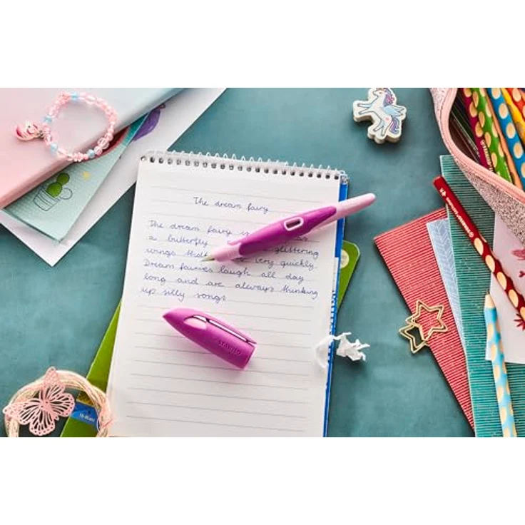 STABILO EASYbirdy 3D DreamWorld, ergonomischer Füllhalter in pink mit einstellbarer Feder und Sichtfenster zur Tintenstandkontrolle – Bild 7