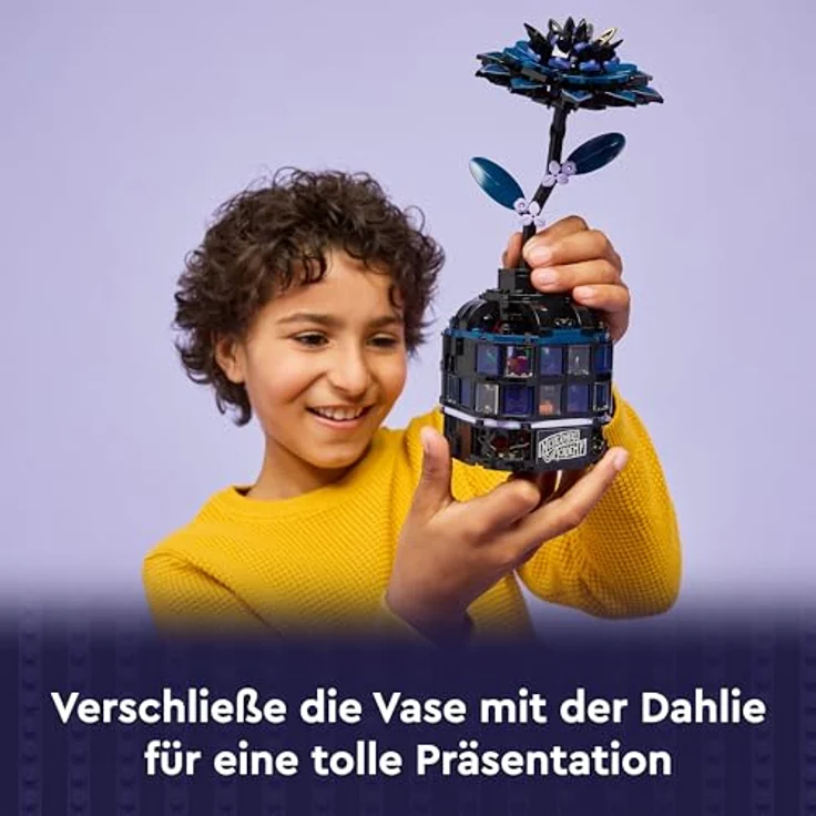 LEGO Wednesday 76784 Schwarze Dahlie Bausatz, 358 Teile, mehrfarbig mit Vase und Klassenzimmer – Bild 7