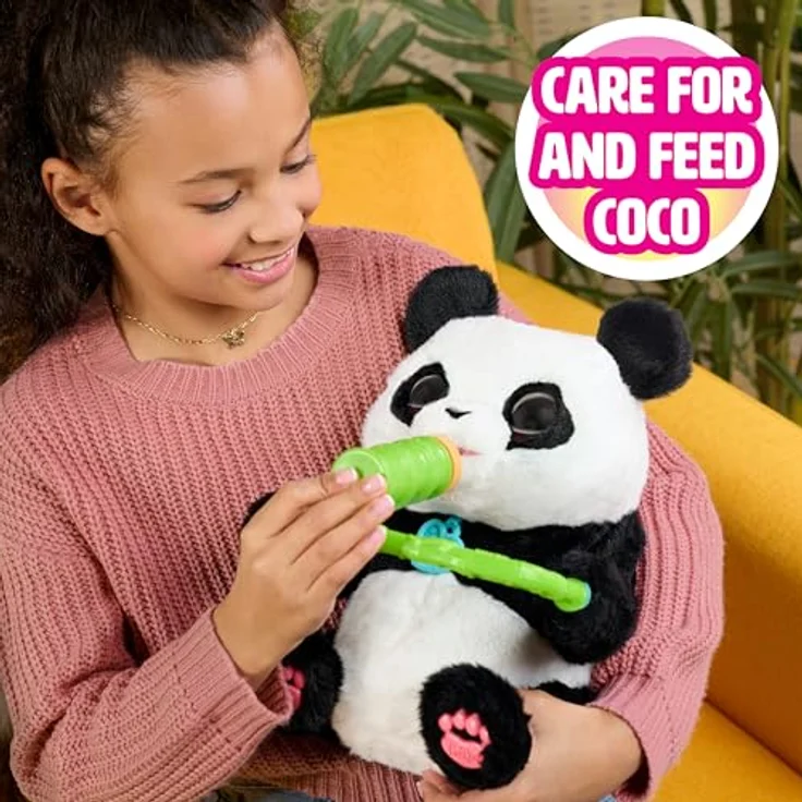 Just Play furReal Coco the Tumbling Panda, interaktives Kuscheltier mit über 60 Geräuschen und Bewegungen, 27 cm, schwarz-weiß – Bild 6