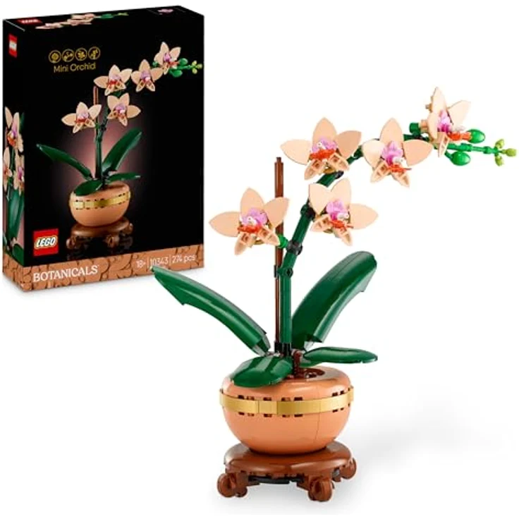 LEGO LEGO® Botanicals Mini-Orchidee 10343, Kunstblumen Set mit 274 Teilen, terrakottafarbener Blumentopf – Bild 2