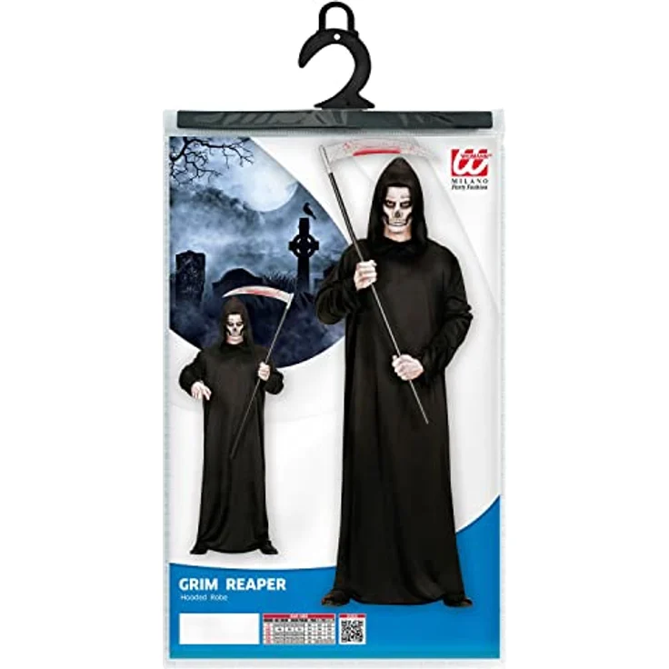 W WIDMANN MILANO Party Fashion - Kostüm Sensenmann, schwarzes Gewand, Grim Reaper, Totengräber, Faschingskostüme, Halloween, XXL – Bild 3