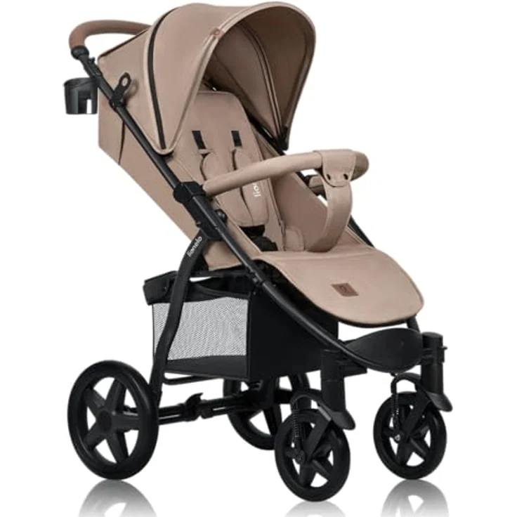LIONELO Annet Buggy bis 22 kg mit Liegefunktion, Kinderwagen klein zusammenklappbar mit Zubehör, Eva-Schaum-Räder, Moskitonetz, Fußdecke Getränkehalter, Korb – Bild 1