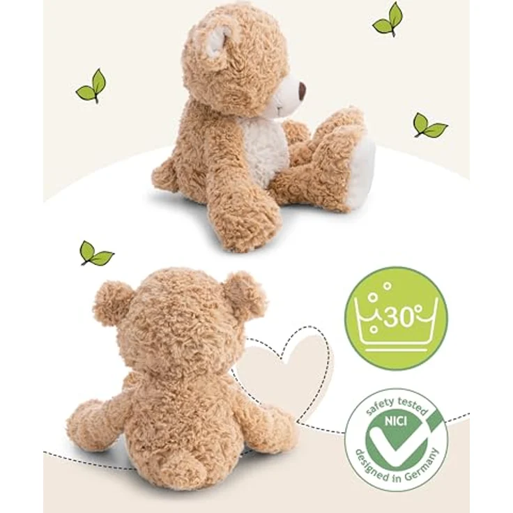 NICI Kuscheltier Bär Finni, 70 cm karamellfarbener Plüschteddybär mit weißem Bauch – Bild 3