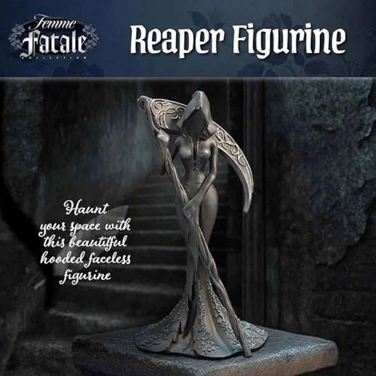 Nemesis Now Femme Fatales Figur Reaper, 20 cm, handbemalt, mattschwarz, hochwertige Resin-Dekoration – Bild 2