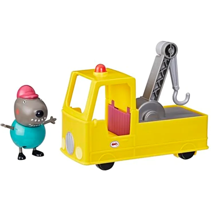 Hasbro Peppa Pig Opa Kläffs Abschleppwagen, Spielzeug-LKW mit Fahrerfigur und beweglichem Abschlepphaken, geeignet für Kinder ab 3 Jahren