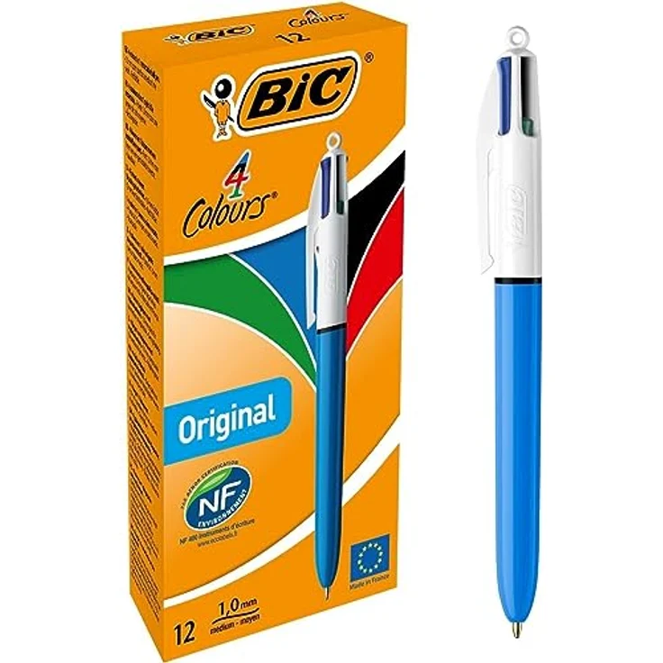 Bic 4 Colours Original, Kugelschreiber mit 0.32 mm, Mehrfarbig, 12 Stück – Bild 1