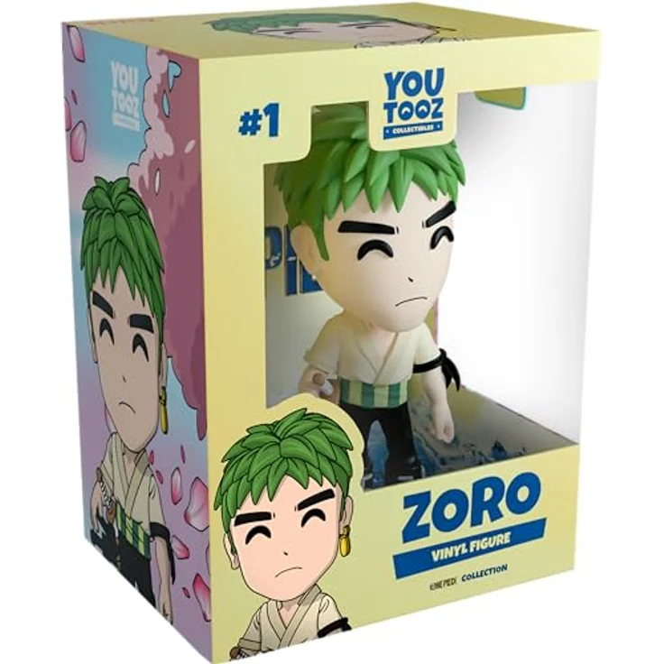 Youtooz One Piece: Zoro Vinyl-Figur, mehrfarbig mit Schwertkämpfer-Motiv – Bild 1