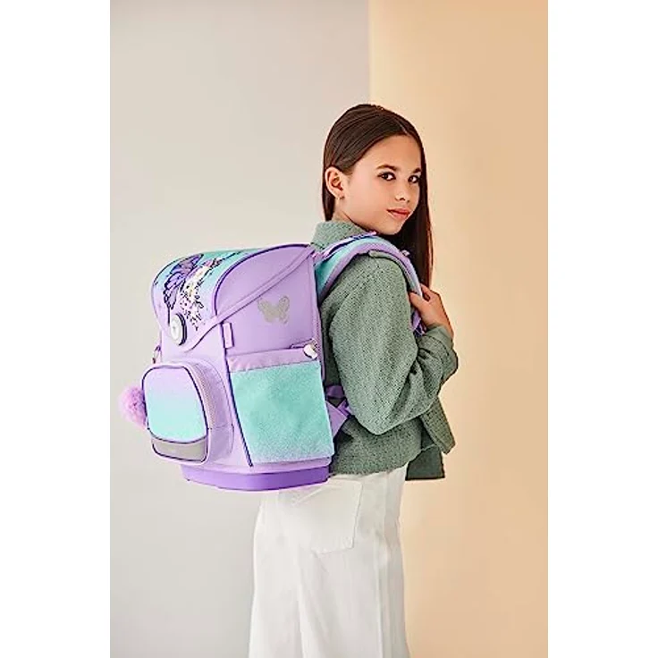 Belmil Compact Plus Schulranzen-Set 5-tlg., ergonomisch, 19 L Volumen, Grau, für Kinder ab 110 cm – Bild 3
