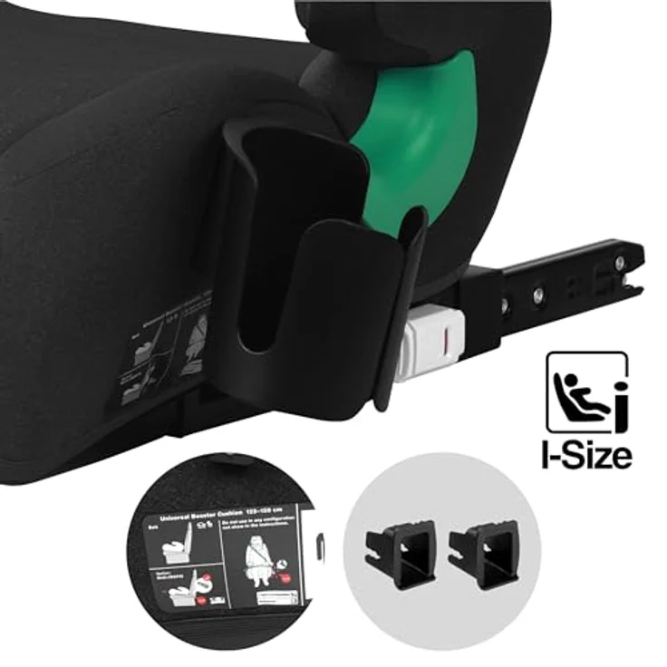Tulano Cabby 35, Kindersitz Schwarz mit ECE R129/03 i-Size Zulassung, ISOFIX & Autogurtbefestigung, abnehmbare Polsterung, breitere Armlehnen – Bild 4