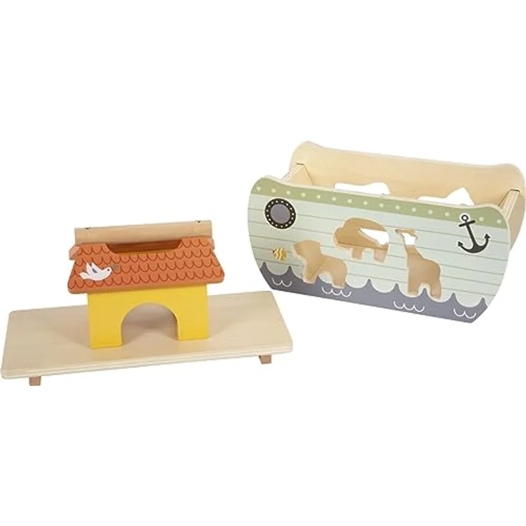 Small Foot Steckspielzeug Steckspiel Arche Noah Safari, 2-in-1 Holzspiel mit 15 Figuren und motorischen Lernmöglichkeiten – Bild 8