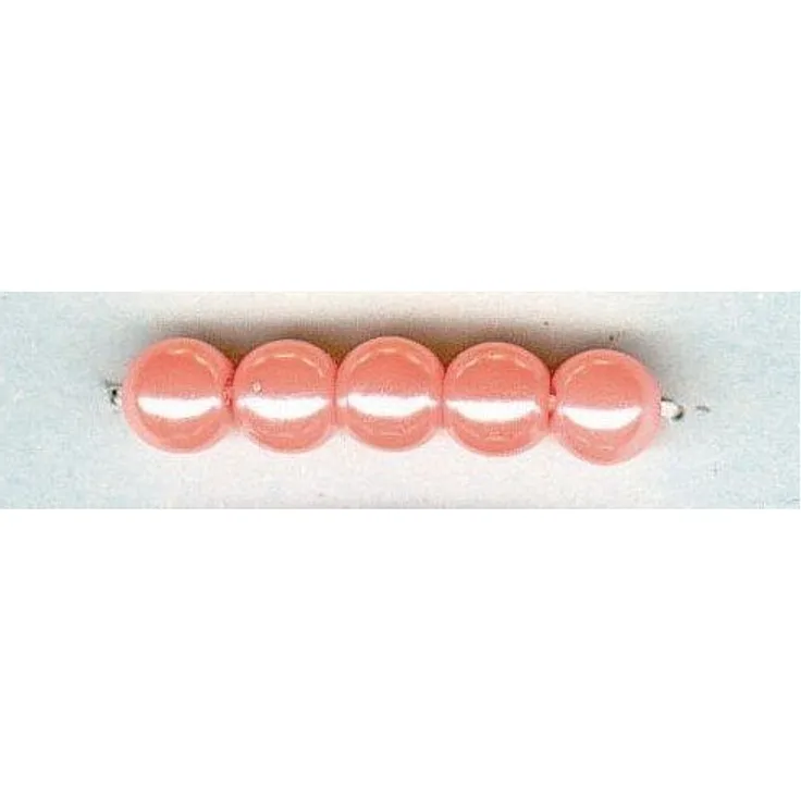 Glorex Bastelperlen Glorex Wachs Perlen 6 mm 60 Stück, hellrosa mit Perlmuttschimmer