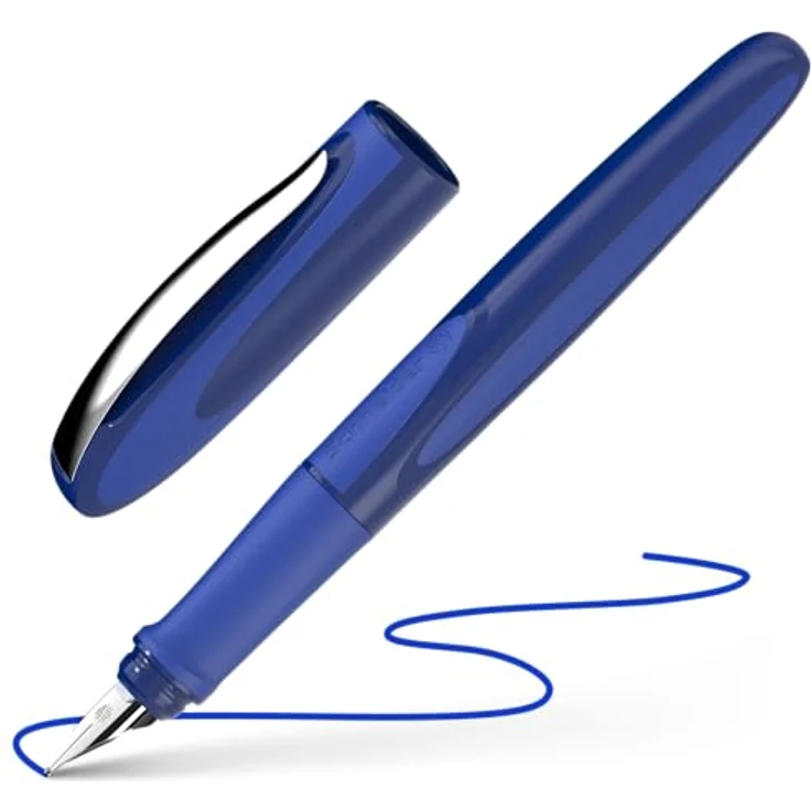 SCHNEIDER Füllhalter Ray M, Edelstahlfeder, ergonomisches gummiertes Griffprofil, Farbe: space blue, in transparenter Schachtel – Bild 1