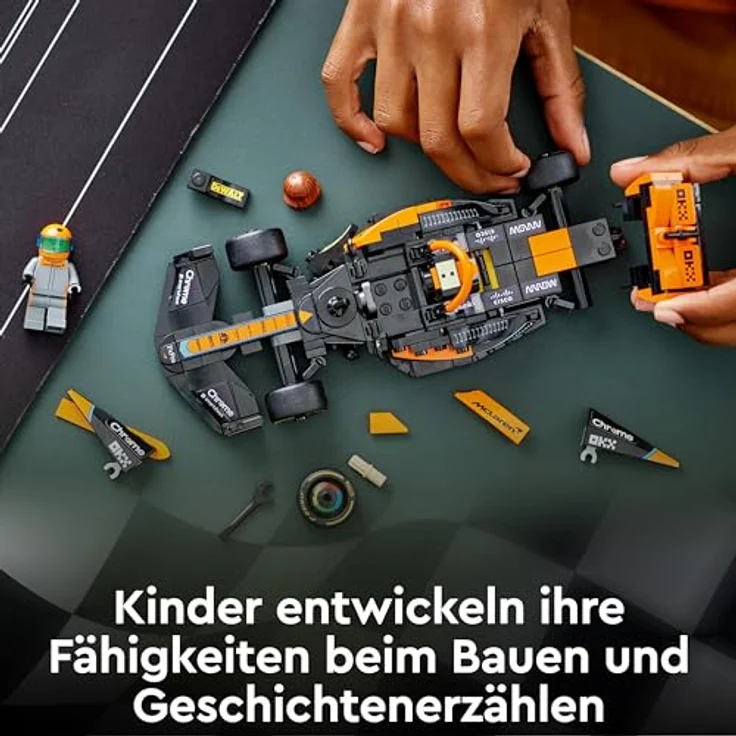 LEGO Speed Champions McLaren Formel 1 Rennwagen 2023, Spielzeug für Kinder ab 9 Jahren, baubares Fahrzeugmodell, Schwarz/Orange – Bild 5