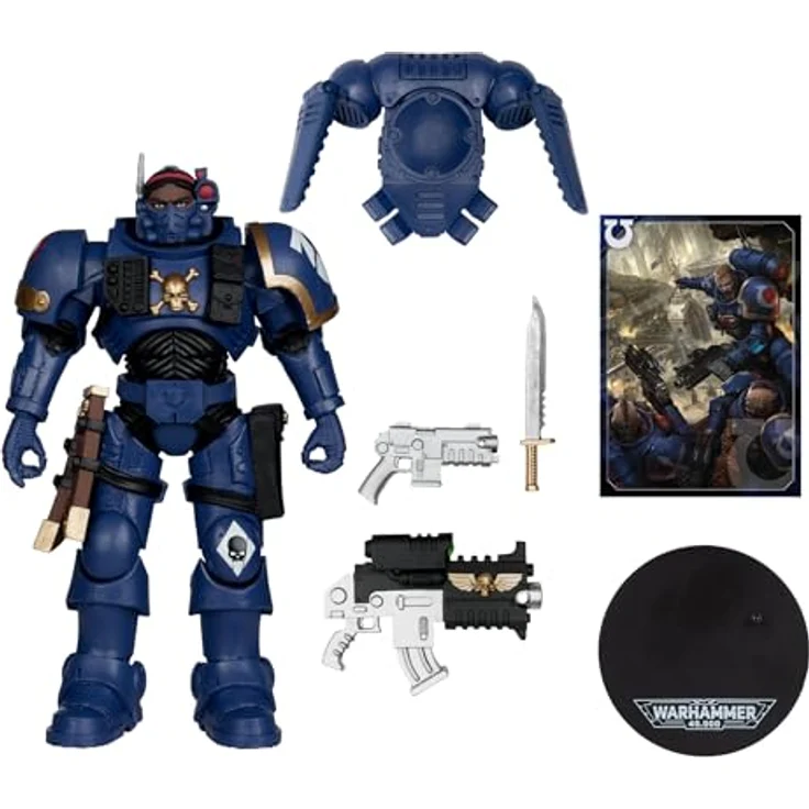 McFarlane Warhammer 40,000 Actionfigur Lieutenant in Phobos Armor (Ultramarines), 18 cm, beweglich mit Zubehör und Base – Bild 2