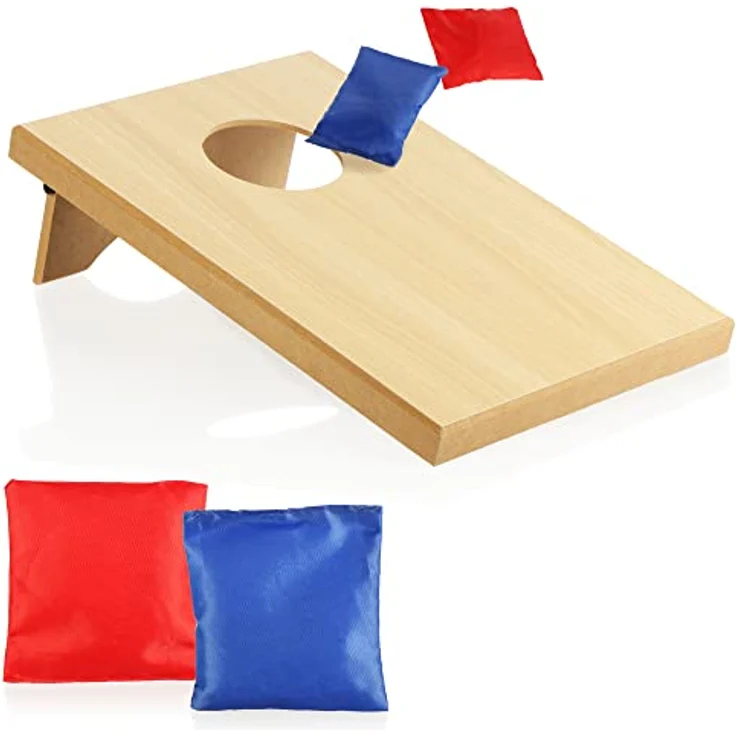 com-four® 5-teiliges Cornhole-Spiel-Set - Outdoor Wurfspiel für Kinder und Erwachsene - Bean Bag Säckchen (1 Stück - Cornhole) – Bild 4