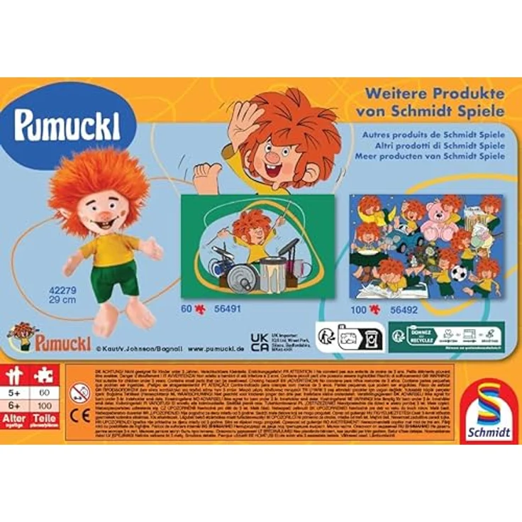 Schmidt Spiele 56491 Pumuckl spielt Schlagzeug, 60 Teile Kinderpuzzle, bunt – Bild 5