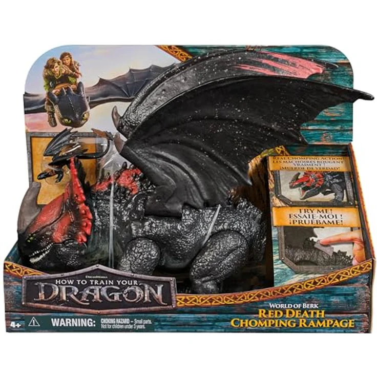 Dreamworks Dragons How to Train your Dragon, Actionfiguren-Set mit Roter Tod-Drachenfigur und Ohnezahn Mini-Drachenfigur, rot, Spielzeug für Kinder ab 4 Jahren – Bild 4