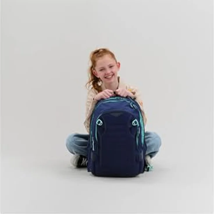 Satch Match Plus Schulrucksack, erweiterbar auf 35 Liter, ergonomisch mit Fronttasche in Ocean Mint - Blau, reflektierend und aus recyceltem Material – Bild 5