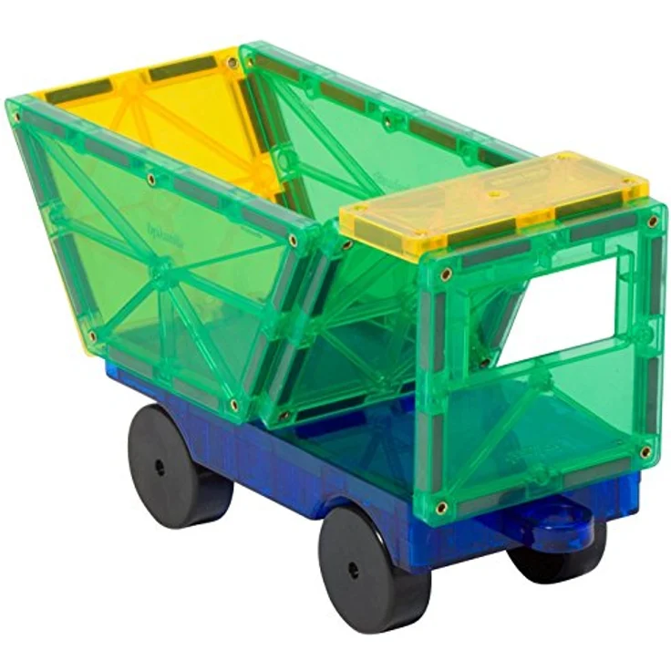 Playmags 2 Stück Auto-Set: stärkere magnetische Fliesen und Blöcke - Super Durable mit Vivid Clear-Color-Fliesen - STEM Spielzeug für Kinder. (Farben können variieren) – Bild 2