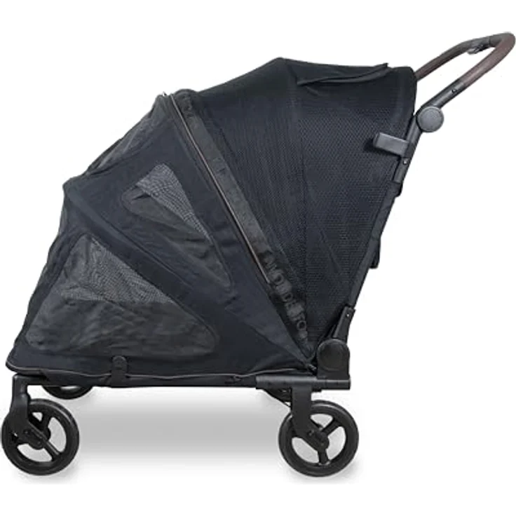 WONDERFOLD PFL Pet Large Premium Flat Fold Stroller, Tier-Buggy in Schwarz, Textil, 65x111x85 cm – Bild 3