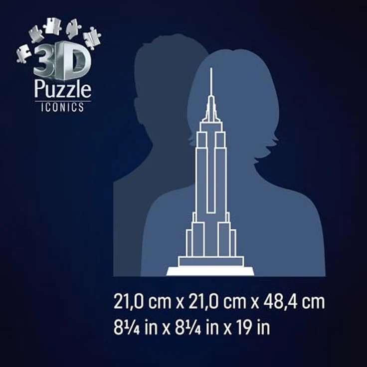 Ravensburger 3D Puzzle Iconics: Empire State Building - mit LED Beleuchtung, 3 Beleuchtungsmodi, 216 Teile – Bild 6