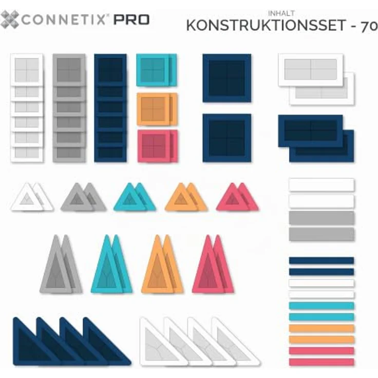 Connetix PRO Constructor Set, Magnetbaukasten mit 70 Teilen für kreatives 3D-Konstruieren mit starken Magneten und langlebigen ABS-Bausteinen – Bild 9