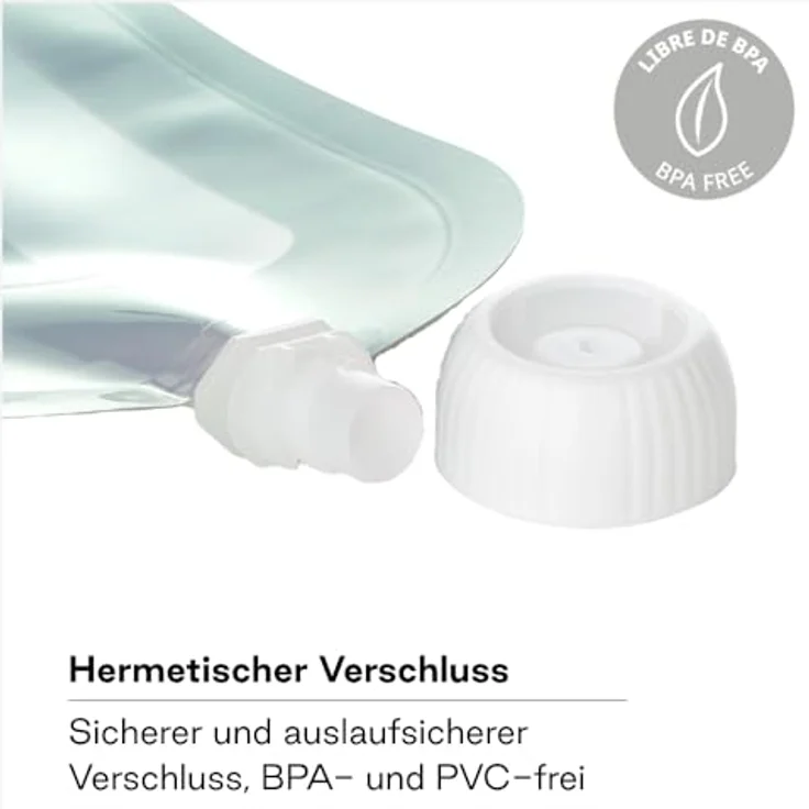 Jané Wiederverwendbare Quetschbeutel 100 ml, 12 Stück, BPA-frei, spülmaschinen- und gefriergeeignet mit Sichtfenster – Bild 4