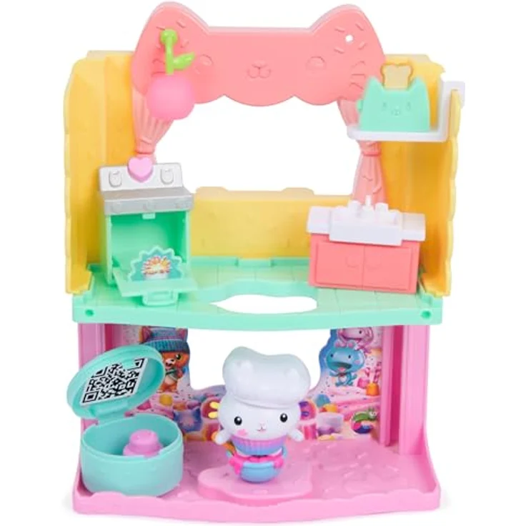 Gabby's Dollhouse Gabby’s Dollhouse: Der Film – Portal Raum Kuchis zuckersüße Sprinkleküche mit 8 Zubehörteilen & Kachi Figur für Kinder ab 3 Jahren – Bild 1