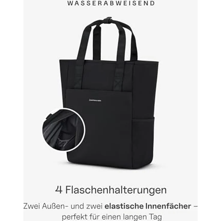 Kapten & Son Lindby Wickelrucksack, 41 cm, aus 100% PET, schwarz – Bild 5