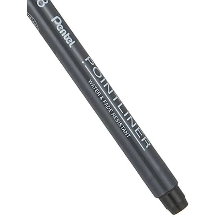Pentel Pointliner S20P-8A, Fineliner, schwarz, wasserfest und lichtecht, 0,8 mm – Bild 4