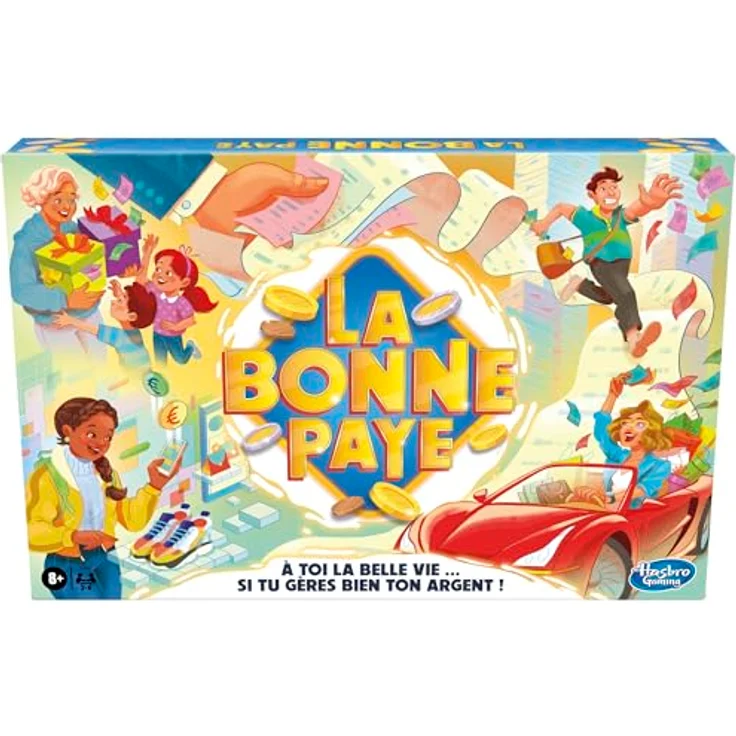 Hasbro Gaming La Bonne Paye, Brettspiel – französische Version mit Budgetmanagement, Überraschungen und Humorkarten – Bild 1