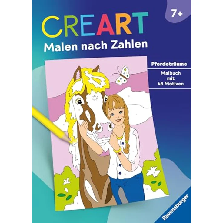 Ravensburger Verlag GmbH Malen nach Zahlen CreArt - Malen nach Zahlen - Pferdeträume, Malbuch mit nummerierten Ausmalfeldern, altersgerechte Motive, zart verschwindende Zahlen – Bild 3