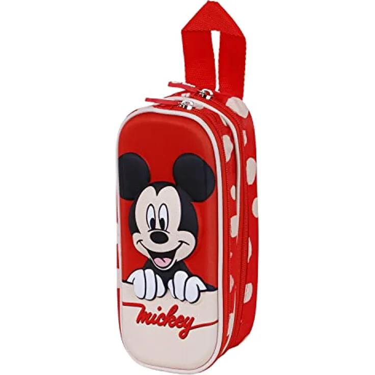 Micky Maus Bobblehead-3D Doppelfedermäppchen, Rot