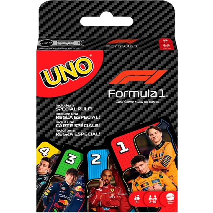 UNO Formula 1, Kartenspiel mit F1-Sonderregel „Überholen“, für Fans ab 7 Jahren – Bild 7