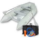 EBERTH SP1-566A Schlauchboot für 4 + 1 Personen, PVC mit Aluboden, 2 Sitzbänken, 2 Paddeln, Pumpe, Reparaturset und Tragetasche, max. 566 kg Traglast