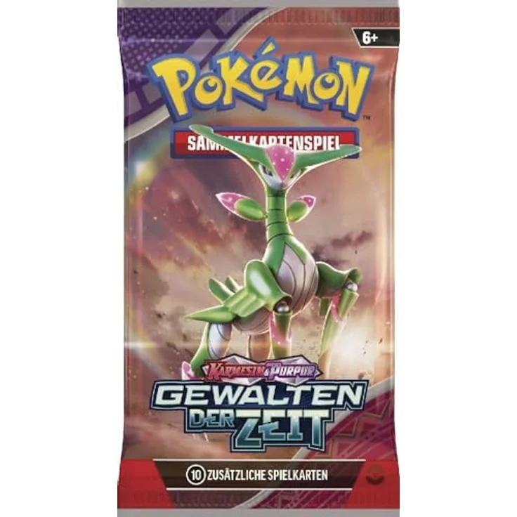 AMIGO Spiel + Freizeit GmbH Pokémon (Sammelkartenspiel), PKM KP05 Booster - Karmesin & Purpur – Gewalten der Zeit, 10 zufällig sortierte Karten, inklusive Code-Karte für Online-Boosterpack (Farbe: bunt) – Bild 4