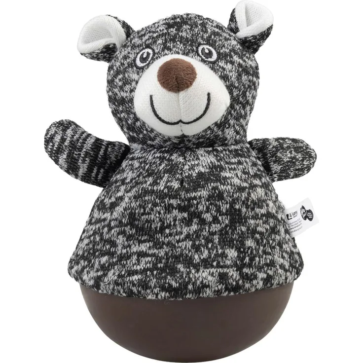 Duvo+ Tumbly Bär, wackelndes Plüsch Kuscheltier in schwarz, Maße: 13,5 x 13,5 x 22 cm