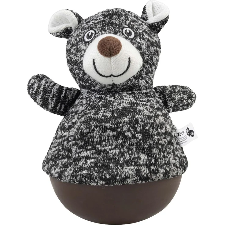 Duvo+ Tumbly Bär, wackelndes Plüsch Kuscheltier in schwarz, Maße: 13,5 x 13,5 x 22 cm