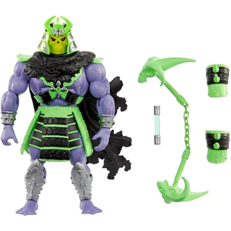 Masters of the Universe MOTU Origins Turtles of Grayskull Skeletor, bewegliche Actionfigur mit 16 Bewegungspunkten und Zubehör, ca. 14 cm, Samurai-Stil – Bild 1