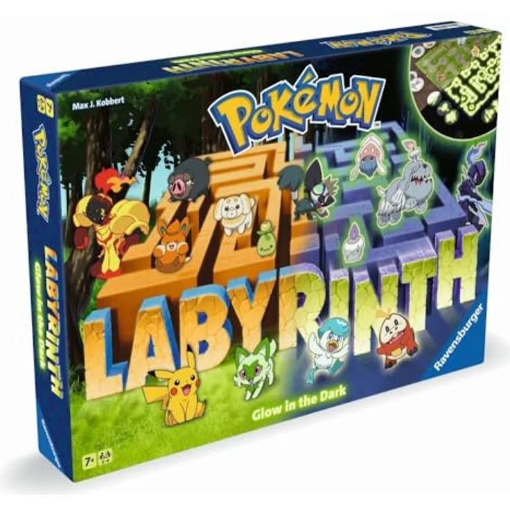 Ravensburger Labyrinth Pokémon Shining, Brettspiel mit 2 Spielmodi und leuchtendem Spielbrett – Bild 2