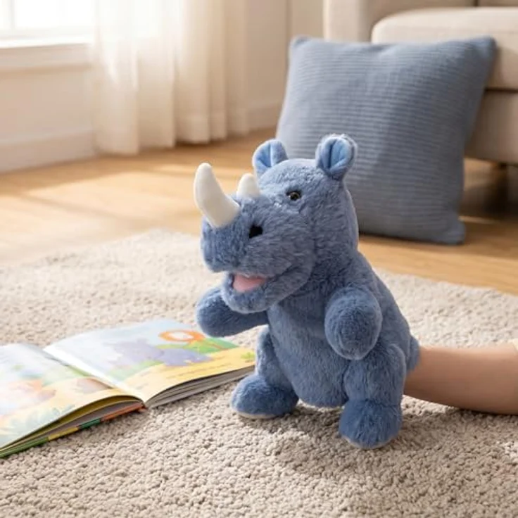 LOMTRATS Tierhandpuppen Set 2026, Wolf, Tiger, Löwe, Affe mit beweglichen offenen Mündern, 25 cm, für kreatives Geschichtenerzählen und Vorschulalter – Bild 5