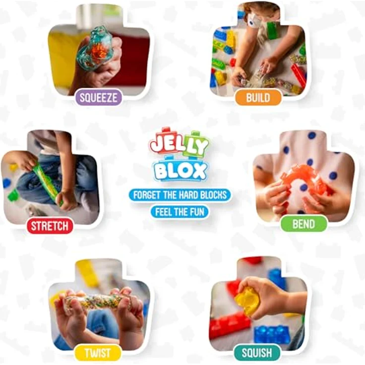 Jelly Blox Farm Set, Sensorisches Spielzeug mit 18 weichen Bauernhoftieren und -figuren, für Kinder ab 2 Jahren – Bild 4