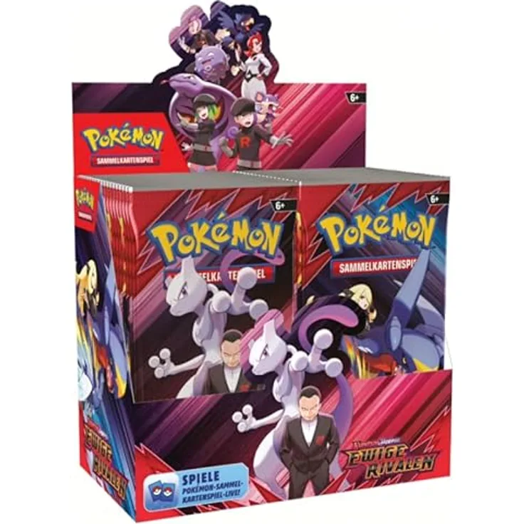 AMIGO POKÉMON 11078 Ewige Rivalen Display, Sammelkarten-Erweiterung Karmesin & Purpur mit 36 Boosterpacks, 10 zufällige Karten pro Pack