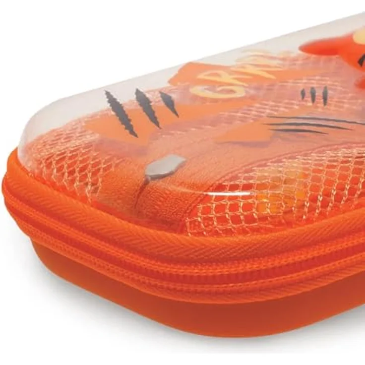 LEGAMI WonderWow Federmäppchen Set, 5 radierbare Tiergelstifte mit thermosensitiver Tinte & Federmäppchen mit 2 Fächern (Tiger) – Bild 5