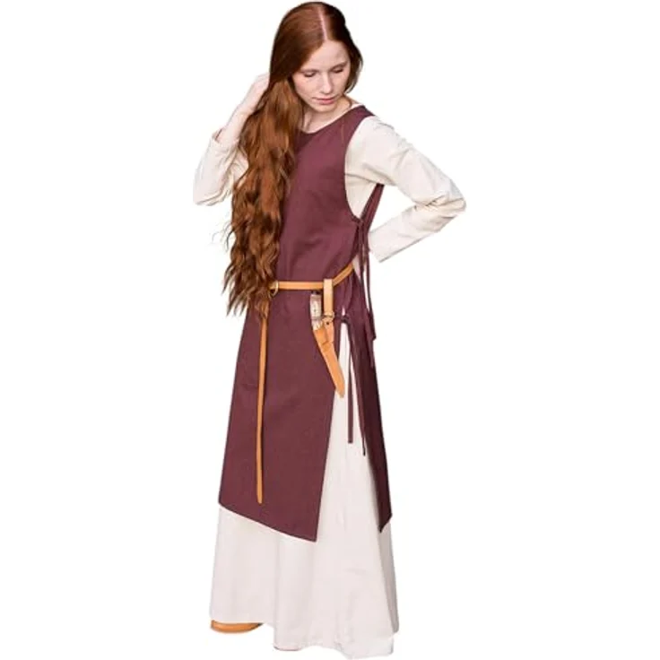 Burgschneider Überkleid Haithabu, Historisches Mittelalter-Kostüm in Braun, Unisex, Größe L aus Baumwolle – Bild 1