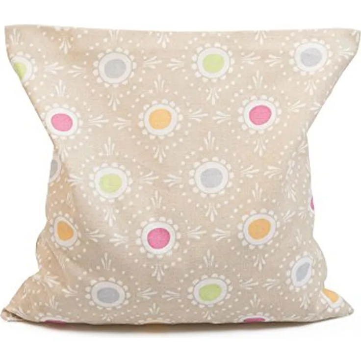 GRÜNSPECHT Naturprodukte Kirschkern-Kissen 16x16 cm, Wärmekissen für Nacken, Bauch & Rücken, 100% Baumwolle, beige mit Punkten